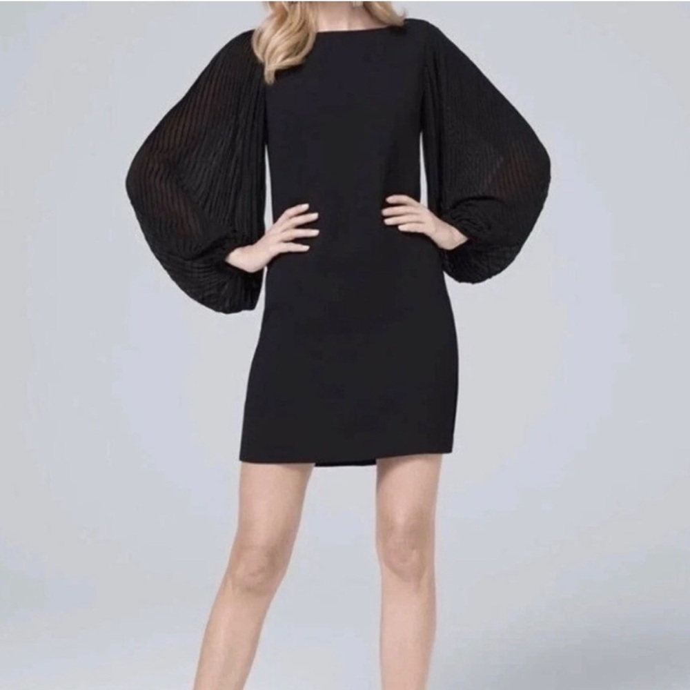 EUC White House Black Market Navy Blue Long Sleeve Dress
